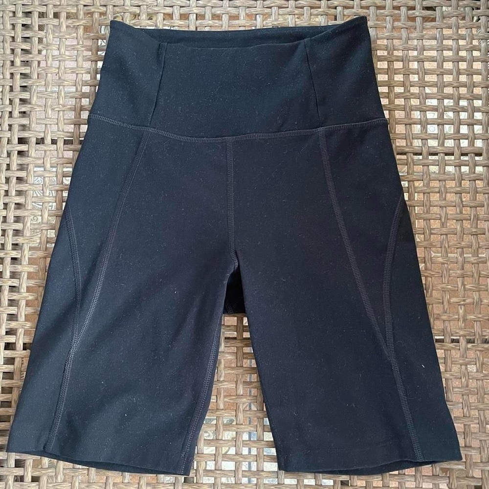Girlfriend Collective High-Rise Bike Short in Black